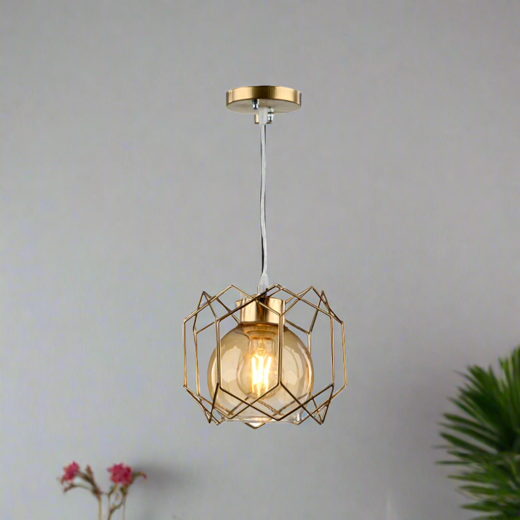 A finely crafted aluminum chandelier adds a modern touch to your home.