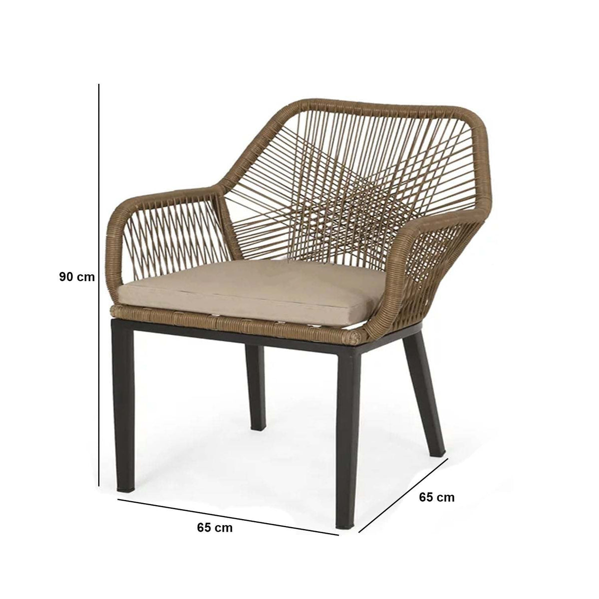 Set of 2 chairs and a table made of ropes - OS-251