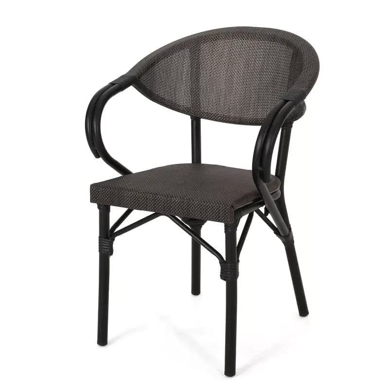 Set of 2 Restaurant and Café Chairs, Electrostatic Powder-Coated Iron × Imported Mesh Black – Durable Modern Design – Size 55×50×85 cm
