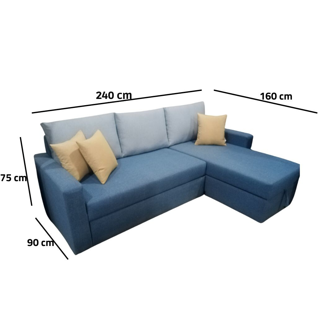 Manx sofa, 2 seater, bed and storage drawer - red beech wood - HST-044