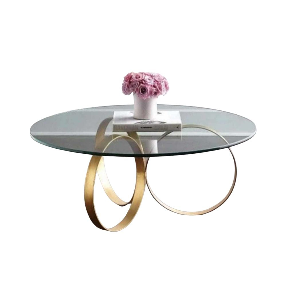 Steel Coated Coffee Table – 6 mm Transparent Glass Top – Elegant Modern Design – Model ZSL-006
