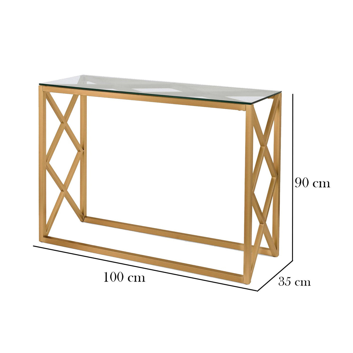 Iron console with electrostatic paint