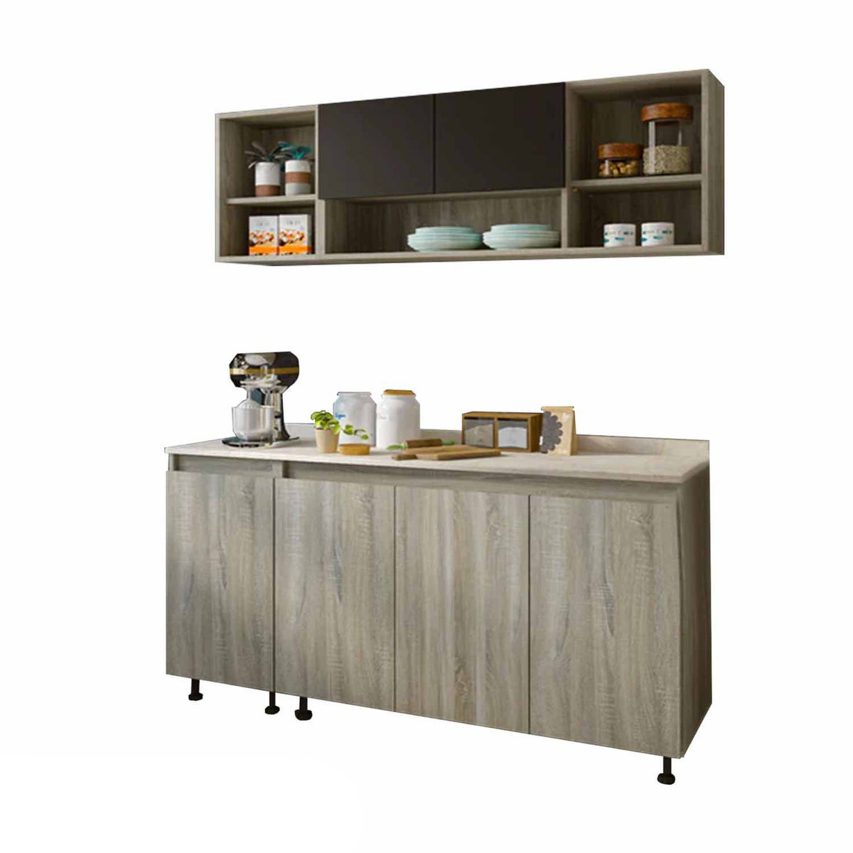 Two piece kitchen made of high quality MDF wood - O-SRH-129