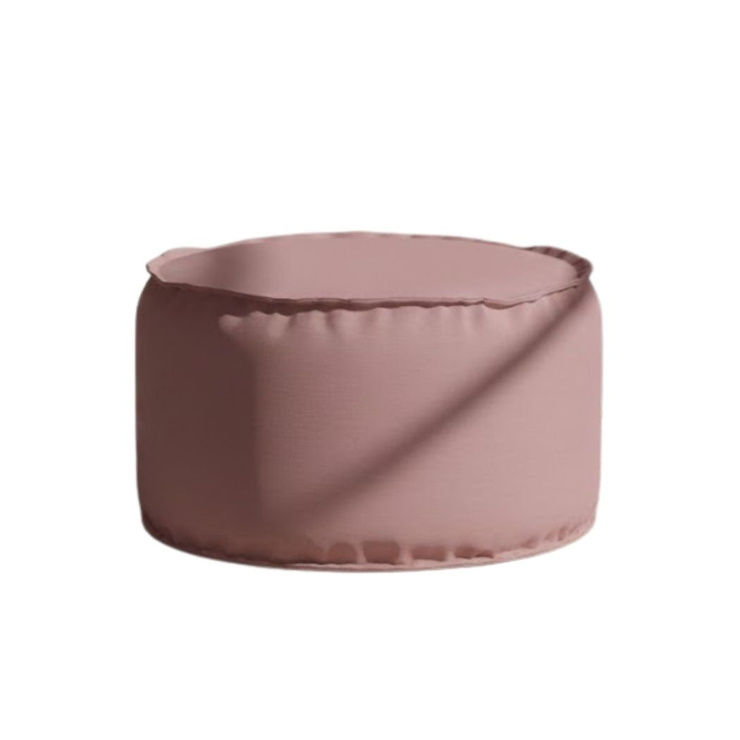 Medium size pouf with comfortable and modern Sabia fabric in cashmere color ELH-088