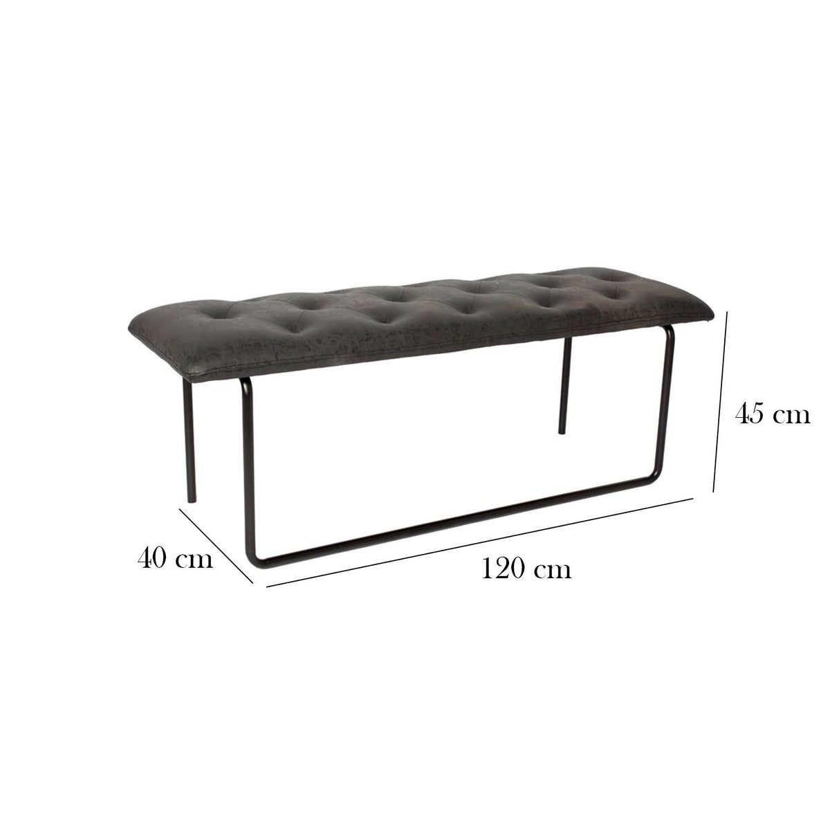 Bench - BDF-005 - 120cmX45cm - Black color