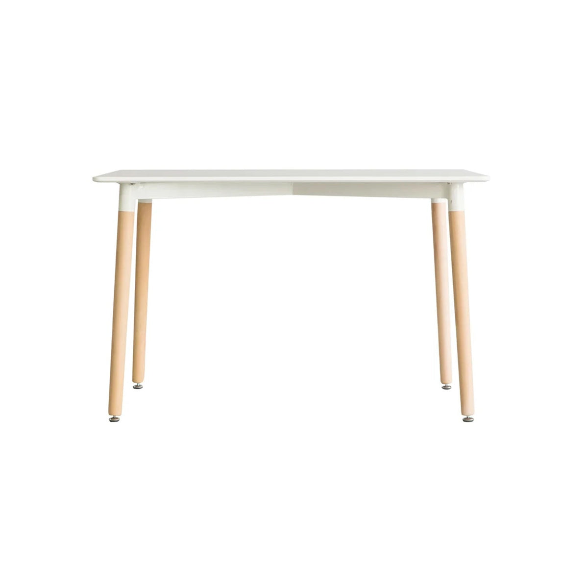 MDF disc table with melamine layer with beech wood legs and iron chassis 120x75cm - RYL-045