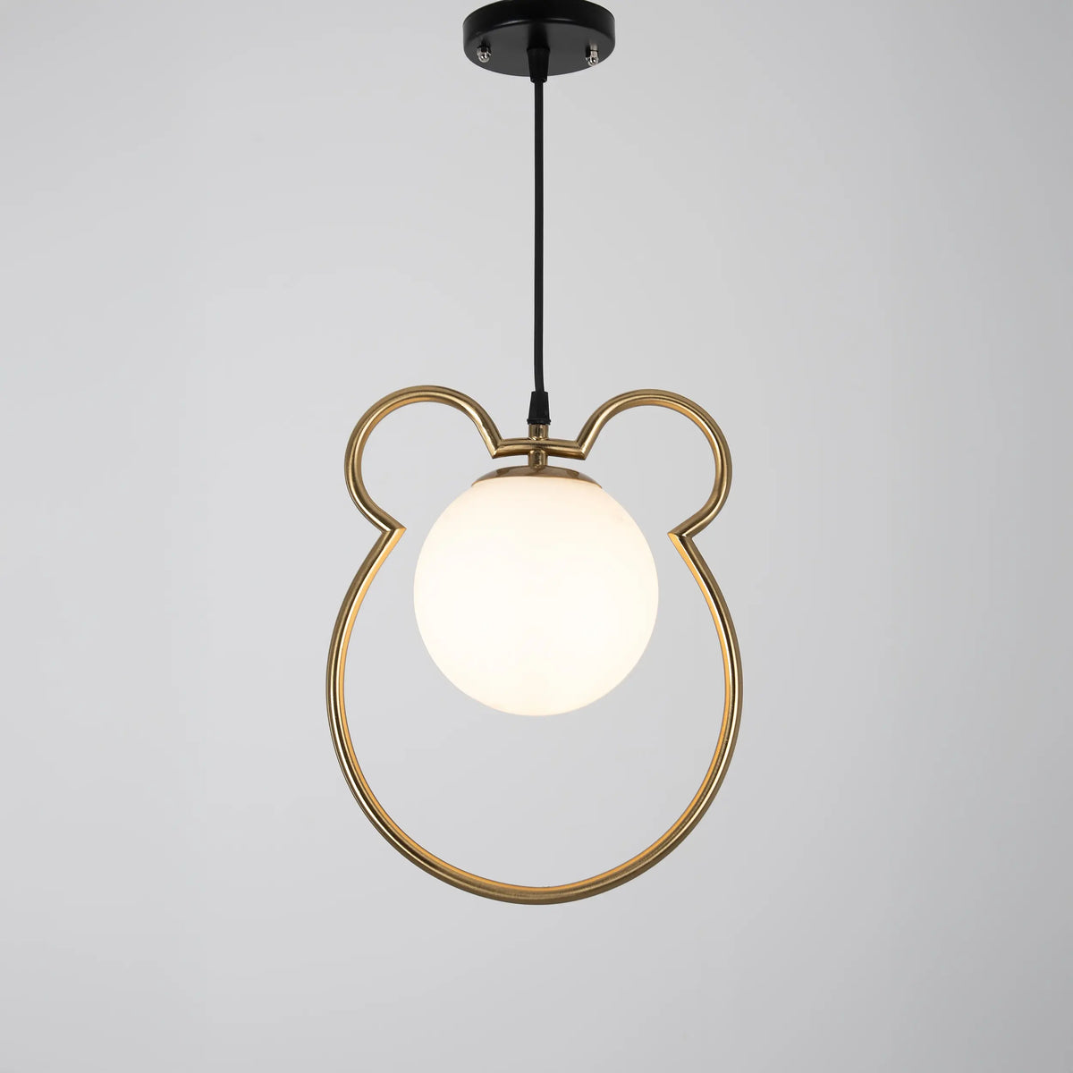 Modern Ceiling Pendant WDD-005 – Luxurious Gold Design with White Glass and Single E27 Light Bulb