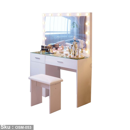High quality MDF wood dresser with pouf - OSM-053