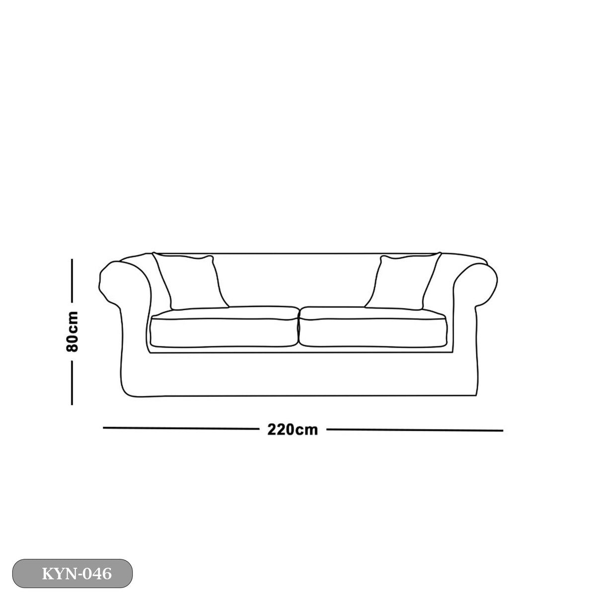 Beech wood sofa with linen or velvet fabric - KYN-046