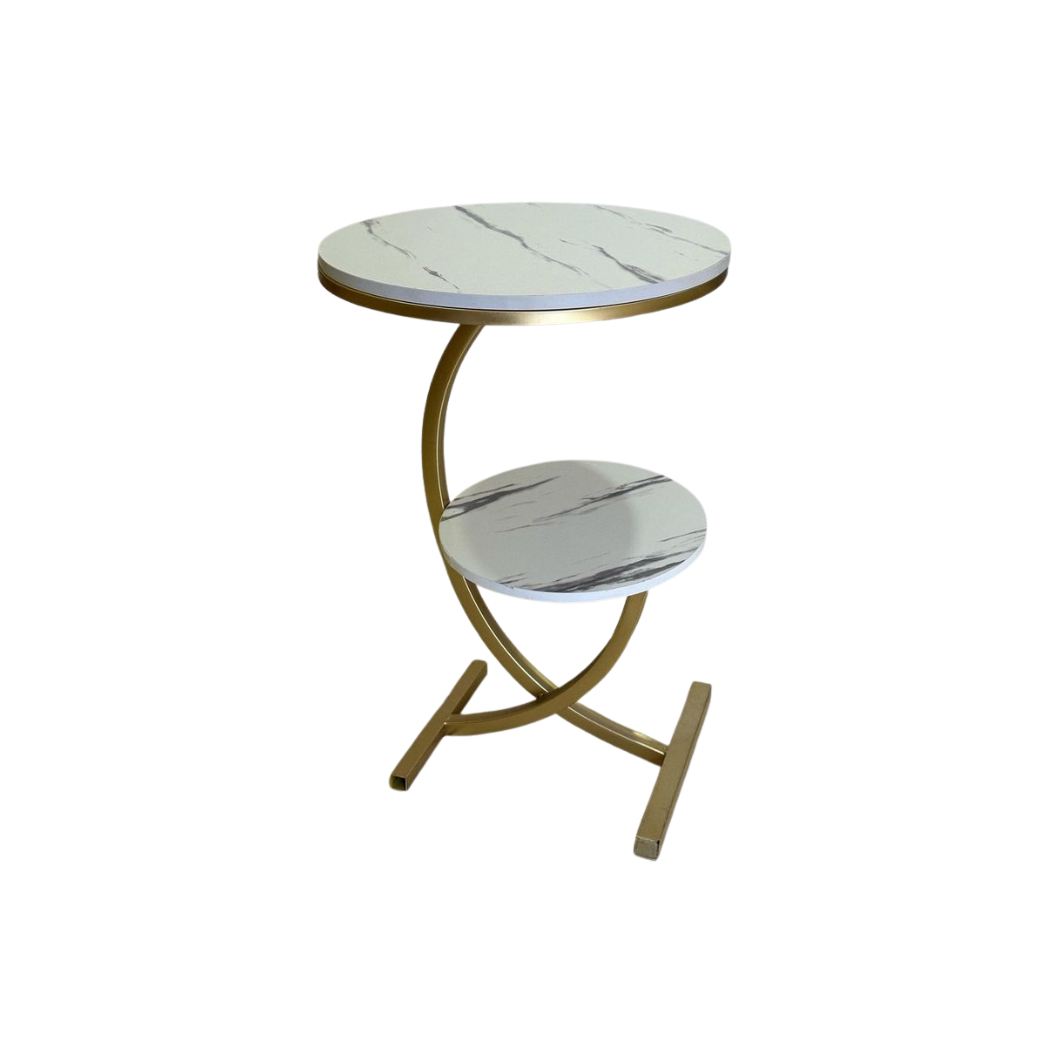 Steel Coated Coffee Table – Luxury Carrara Marble Top – Elegant Modern Design – Model ZSL-020