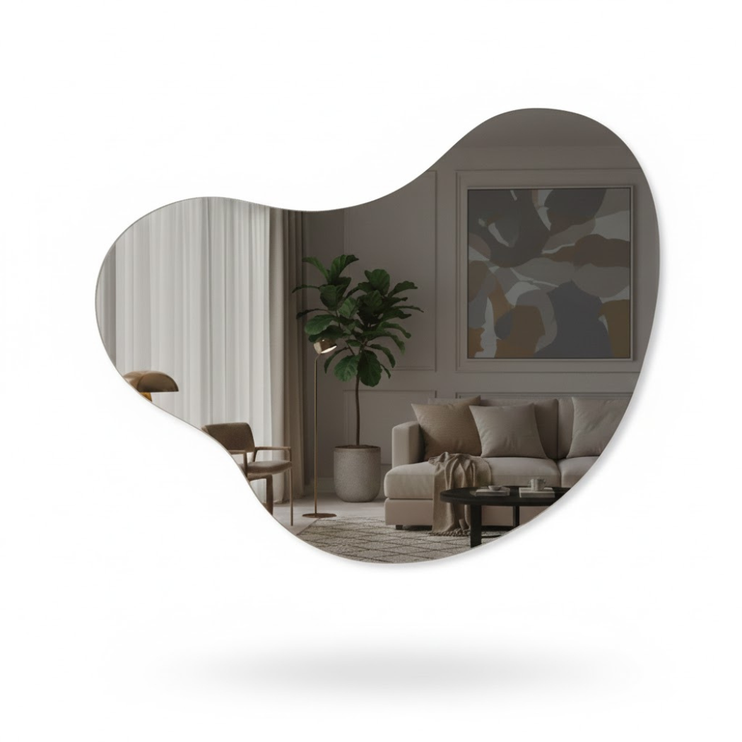 Rectangular Decorative Mirror 100×90 cm – High-Quality Glass – No Touch – Model KTM-011