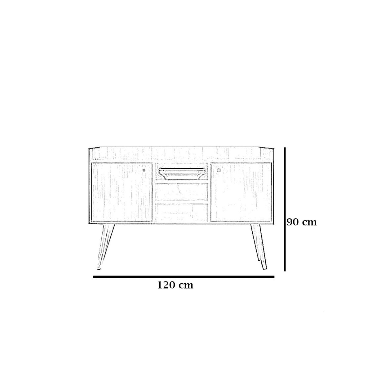 كوفي كورنر خشب MDF بطبقة ميلامين - 120 × 40 × 90 سم