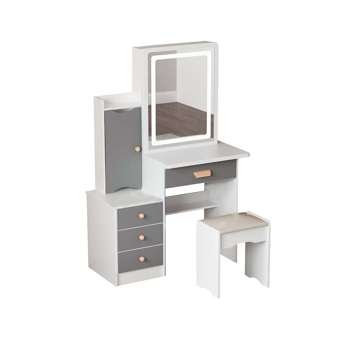 High quality MDF wood dresser with pouf - OSM-036
