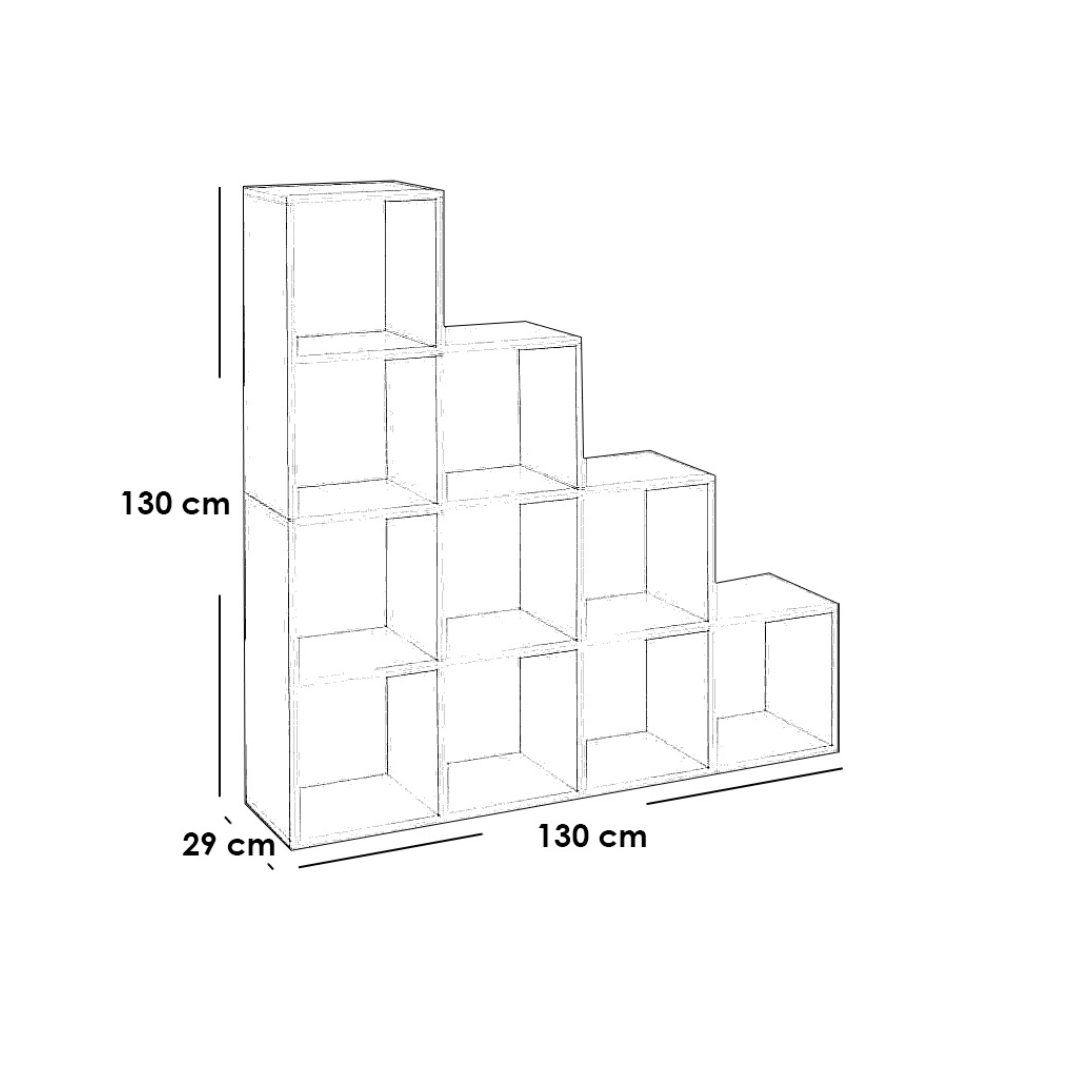 مكتبة ام دي اف ابيض - 130x130x29 سم - OSM-557