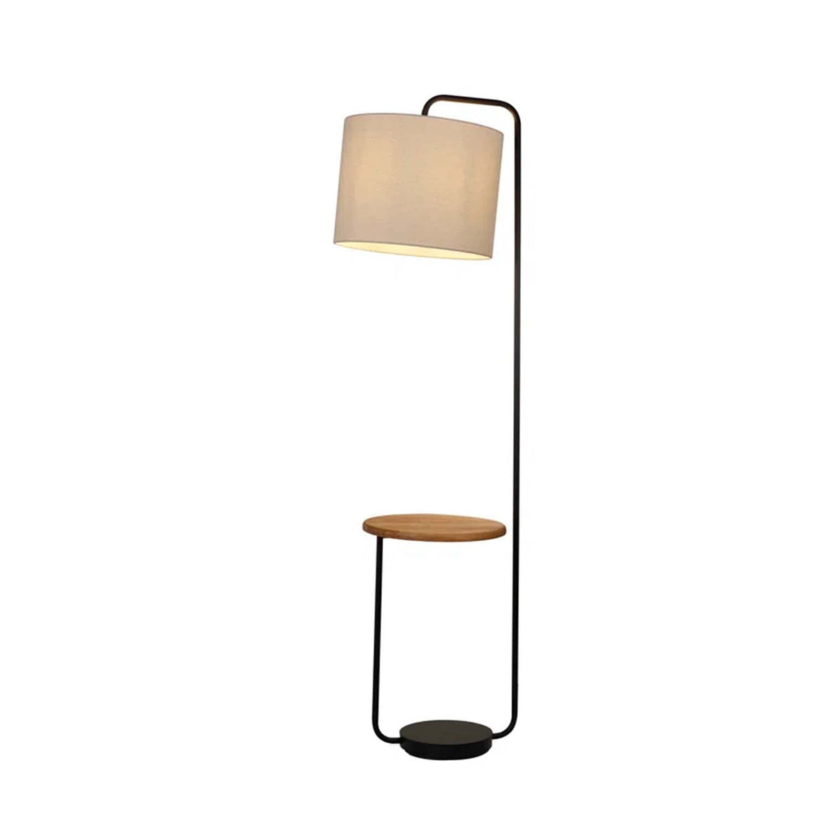 Elegant and luxurious metal floor lamp with a wooden base