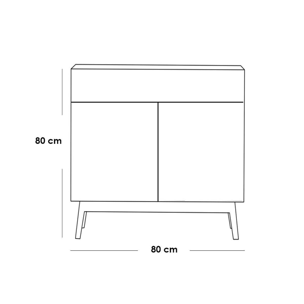 White MDF buffet - 80 x 80 x 40 cm - OSM-568