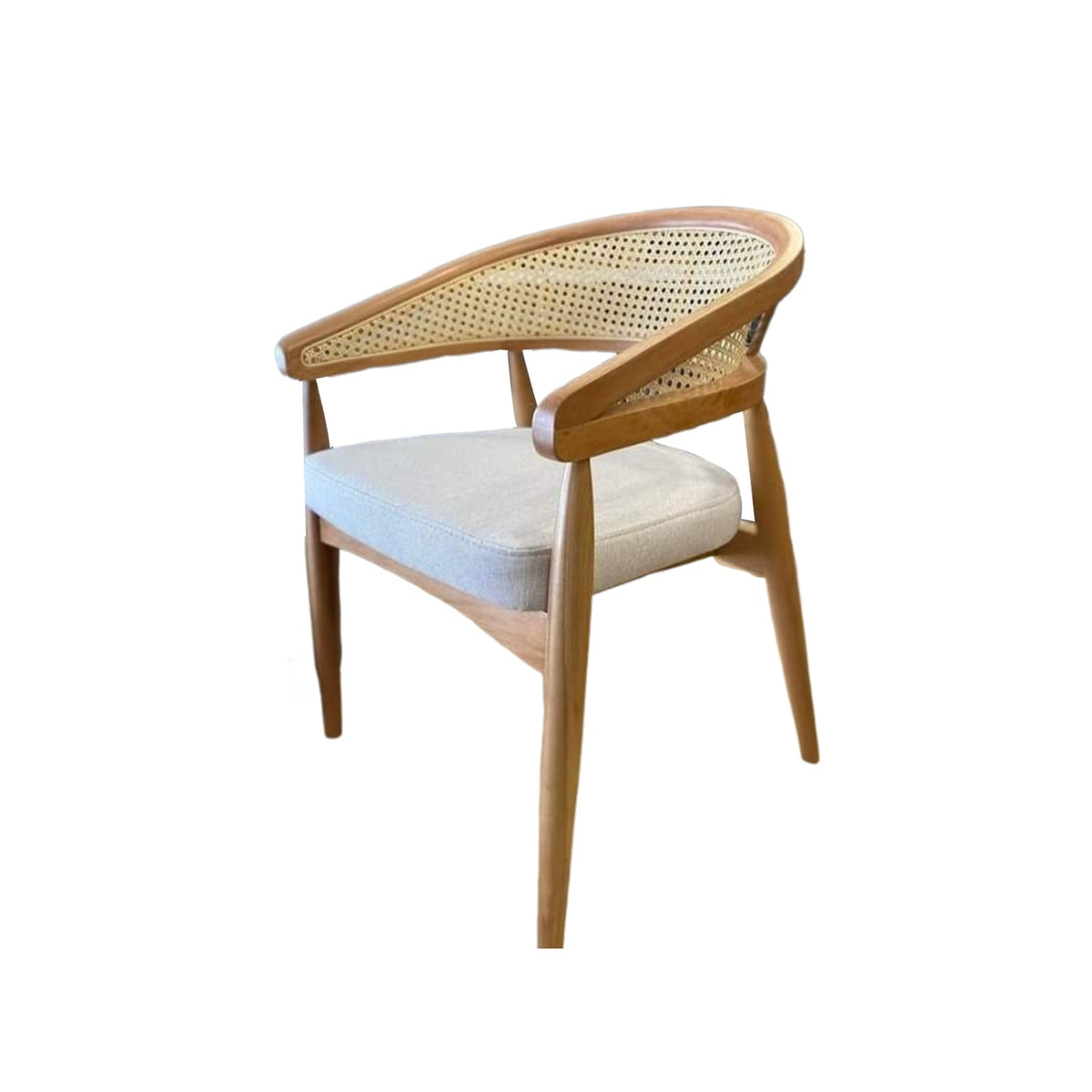 Roman Red Beech Wood Chair with Koya Linen Fabric – Luxurious and Durable Design