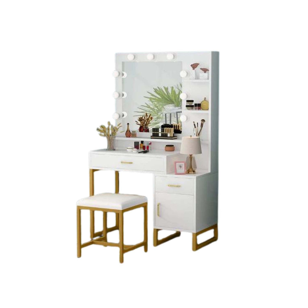 High quality MDF wood dresser with pouf - OSM-044