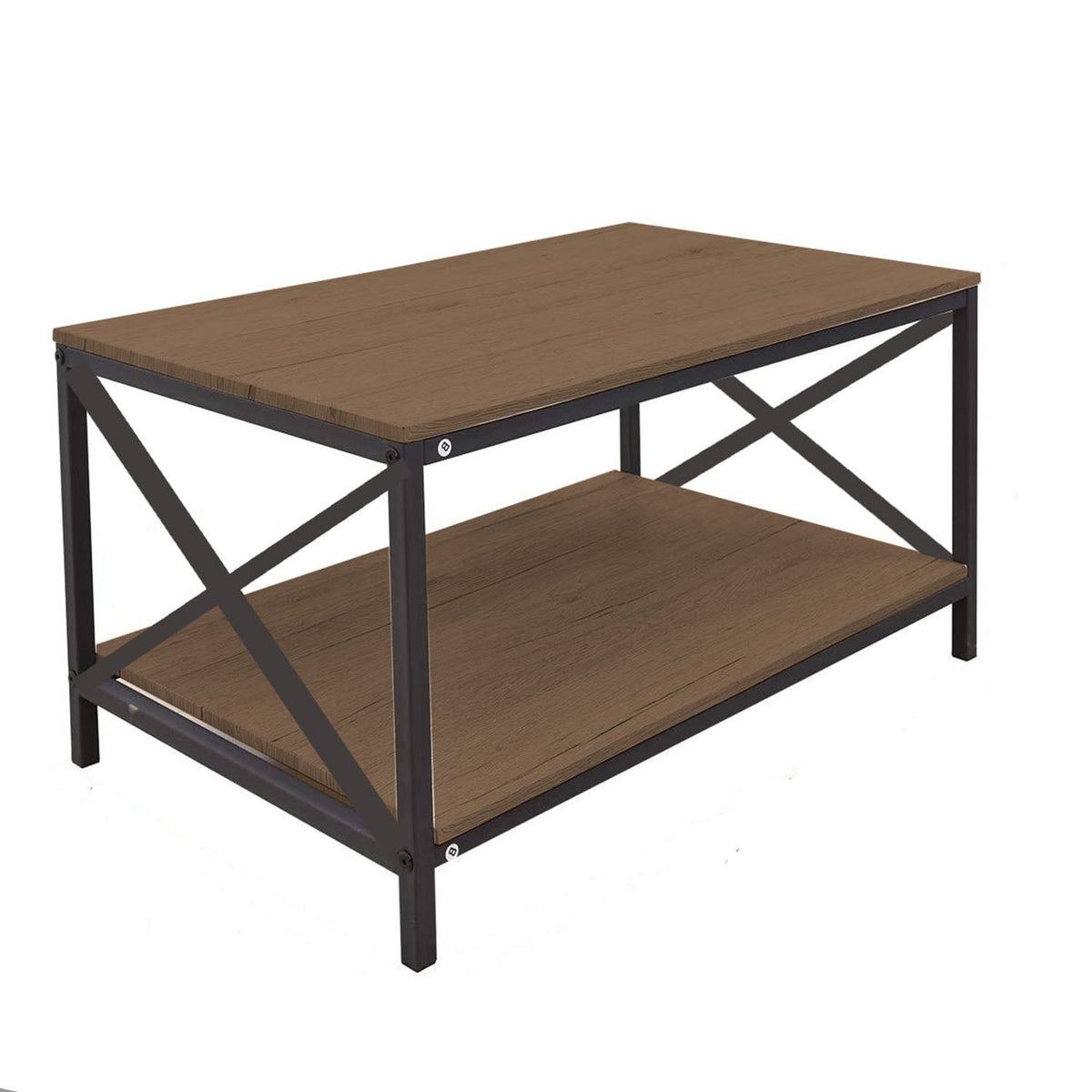 Iron and Melamine Wood Coffee Table - MTC-066