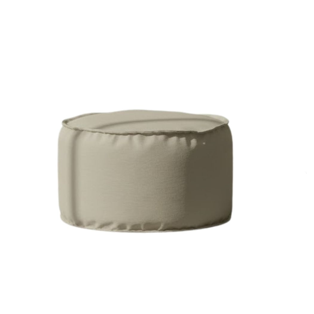 Medium-sized pouf with comfortable and modern Sabia fabric in beige color ELH-084
