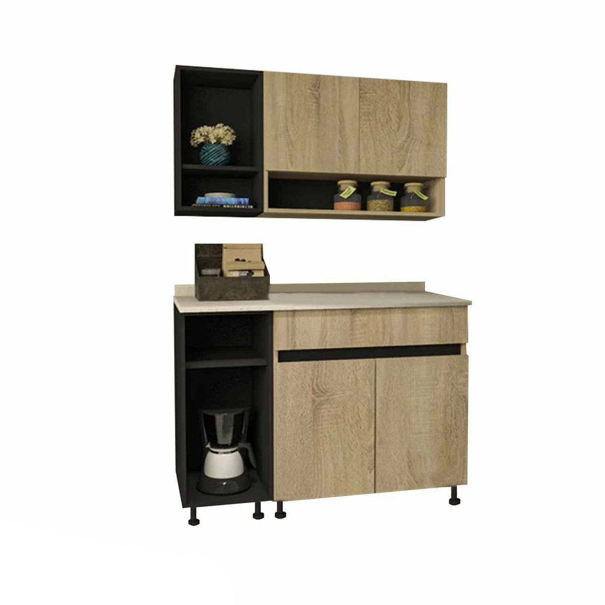 Two piece kitchen made of high quality MDF wood - O-SRH-136