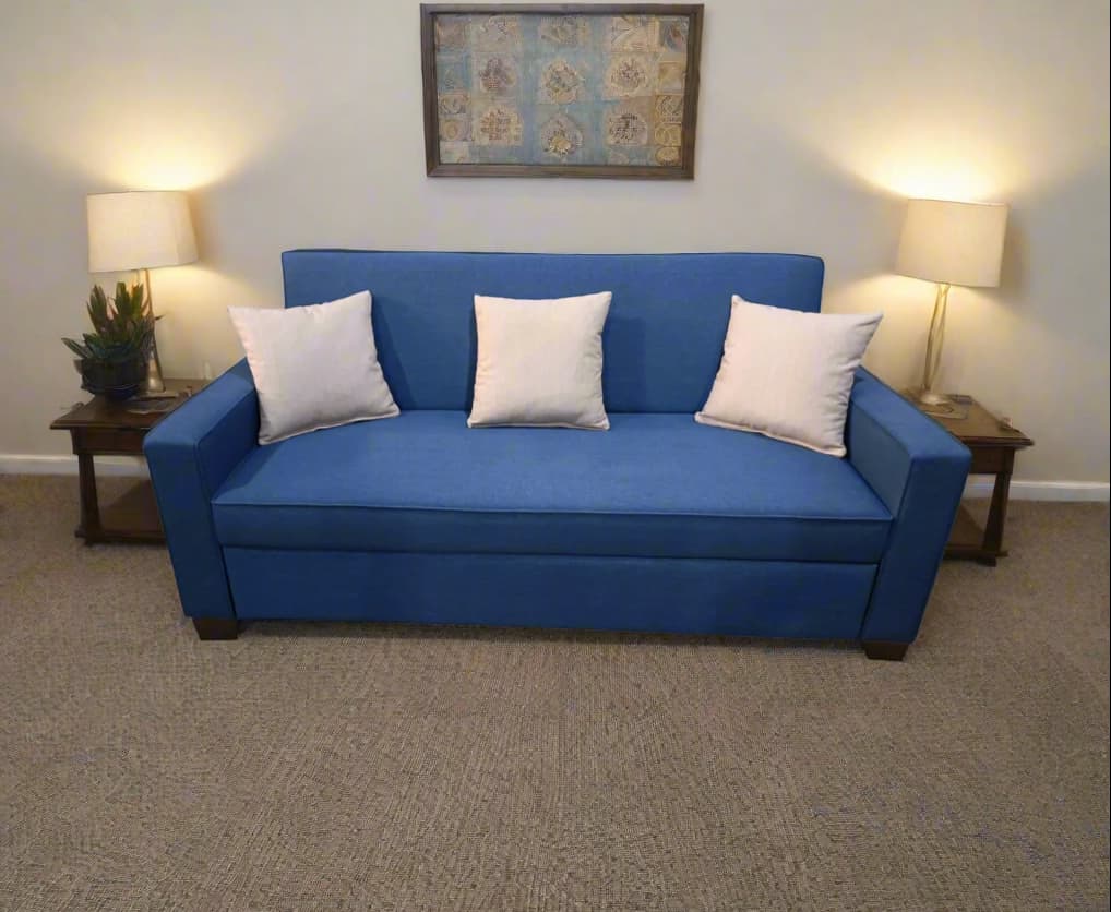 Manx 3-seater sofa bed with swivel back - red beech wood - HST-020