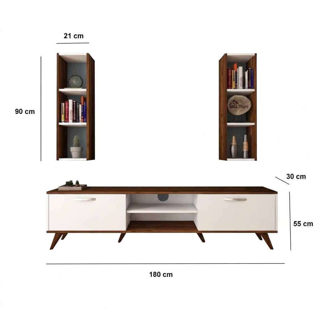 ترابيزة تليفزيون مع وحدات اضافية خشب MDF عالي الجودة - HFS-010