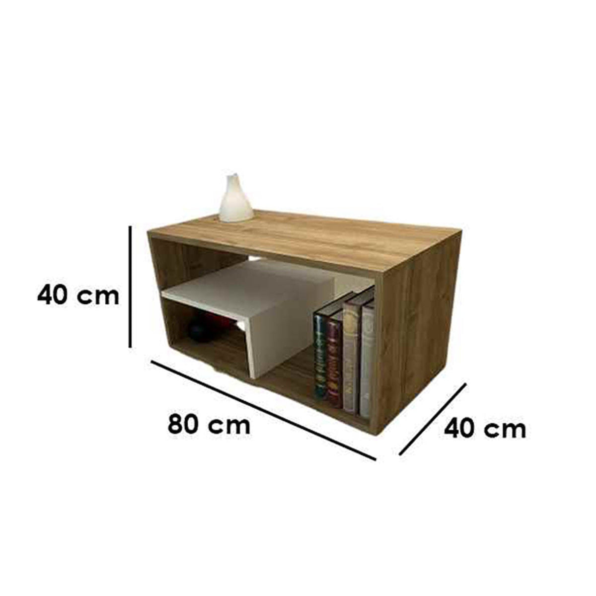 ماجولا ترابيزة قهوة مع رف 80 * 40 خشب MDF
