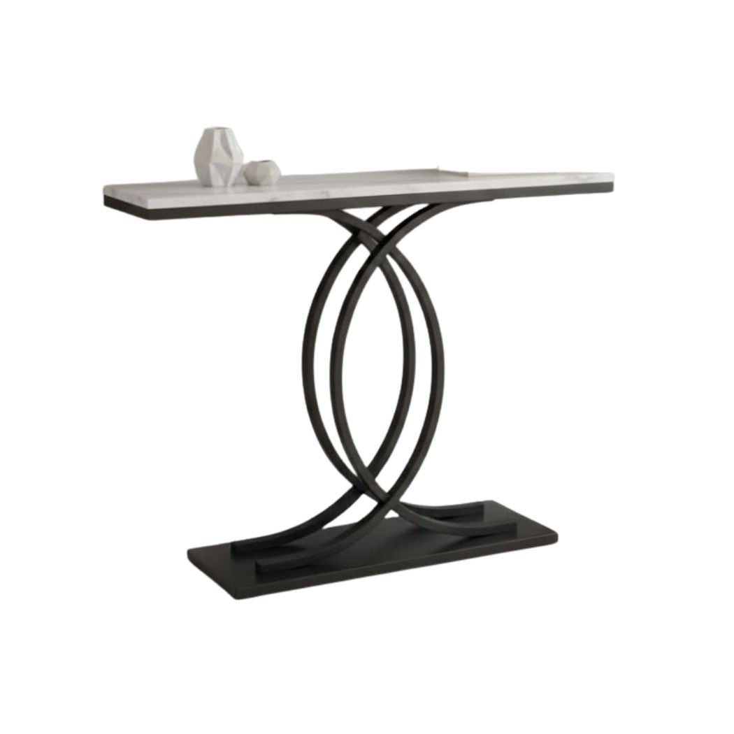Console with marble top and iron frame for modern decor REL-027