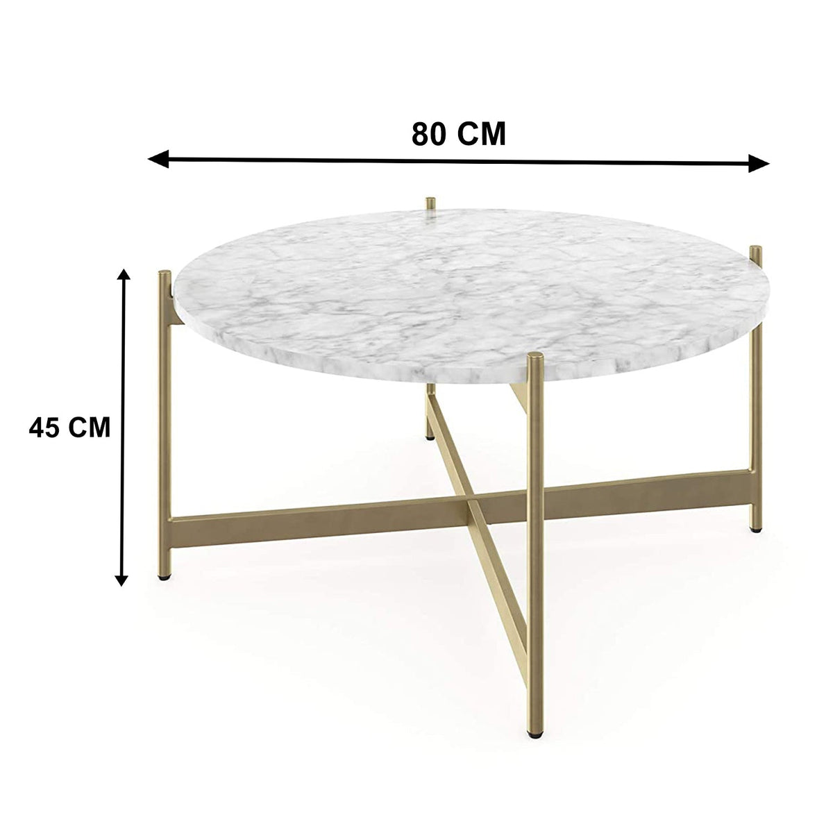 illy coffee table, 80 * 45, golden marble
