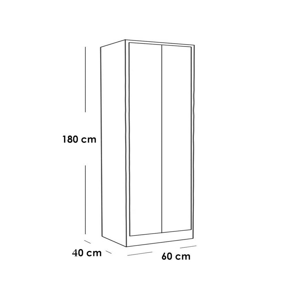 دولاب خشب MDF بطبقة ميلامين 60×40×180 سم –
