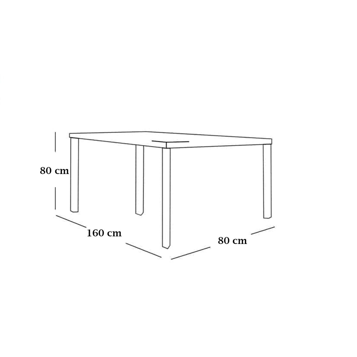 Dining table - 5 pieces of red beech wood and MDF wood table - KYN-183