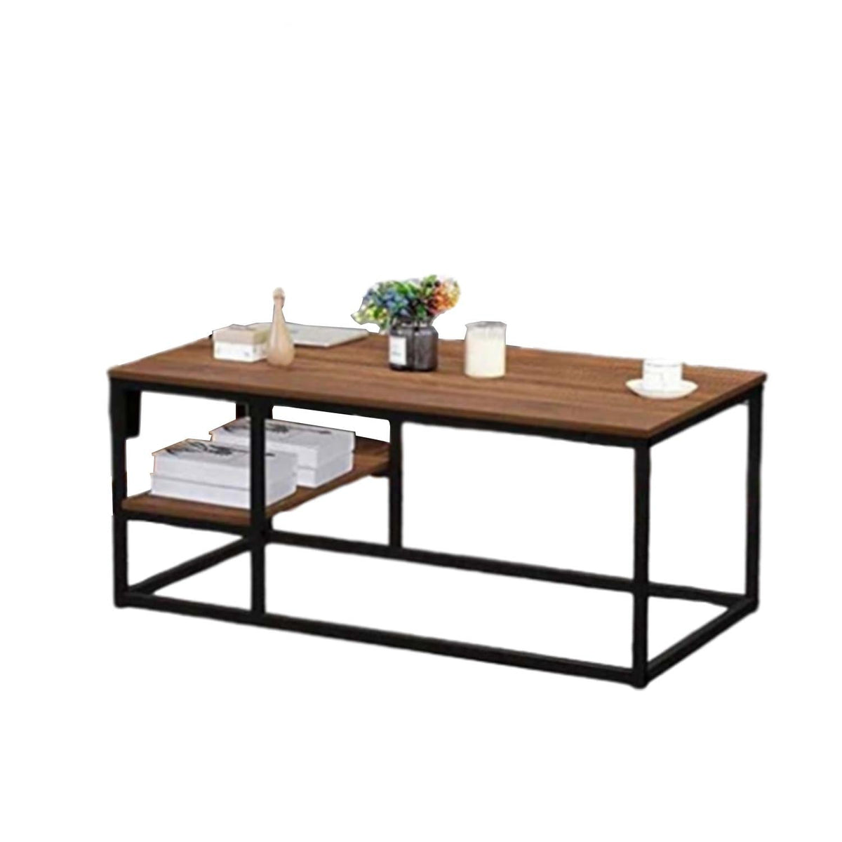 Iron and Melamine Wood Coffee Table - MTC-048