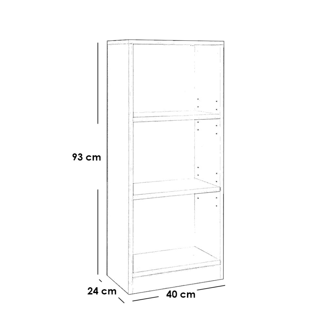 مكتبة ام دي اف ابيض - 93x40x24 سم - OSM-548