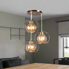 Aluminum chandelier with a sleek modern design