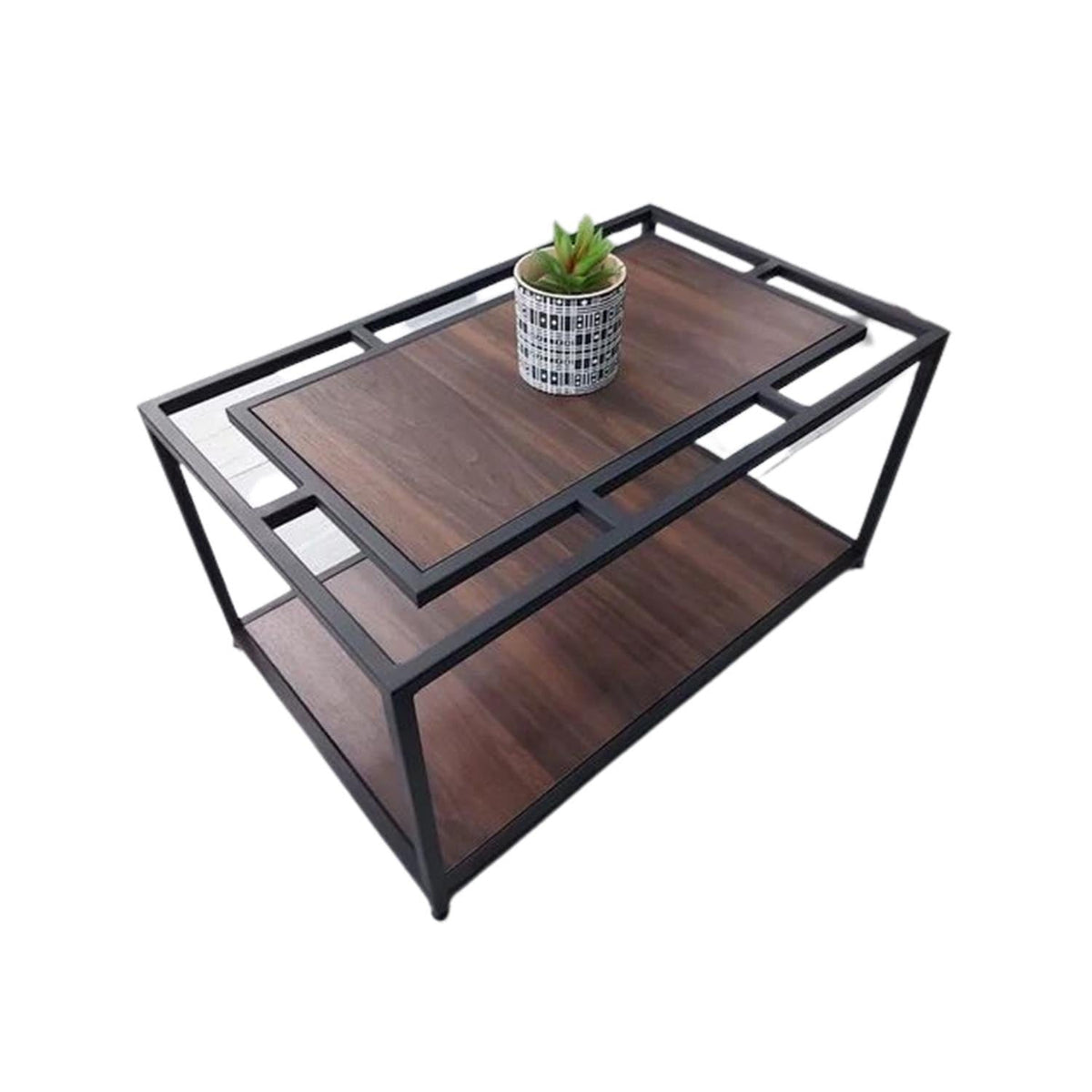Iron and Melamine Wood Coffee Table - MTC-081