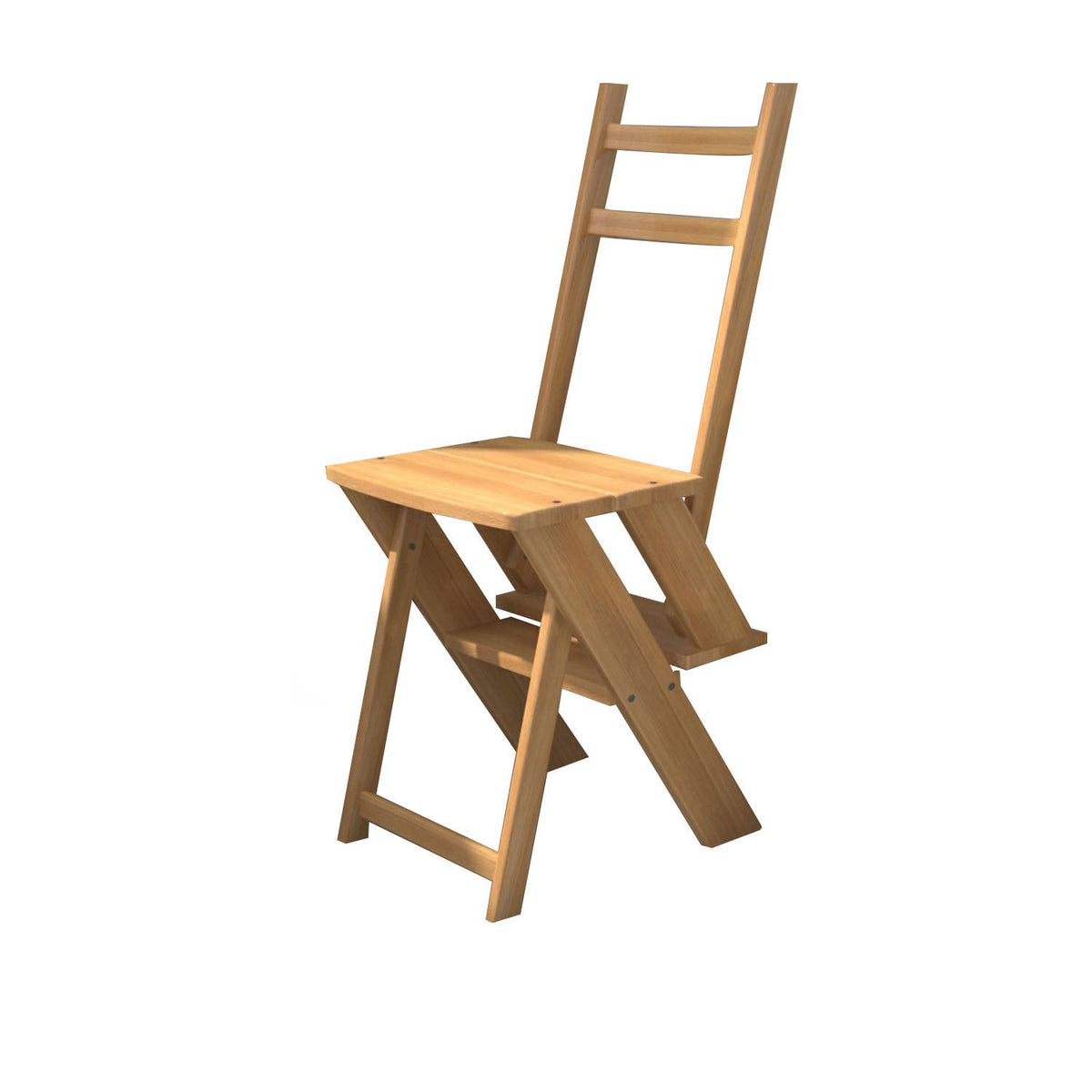كرسي سلم خشب زان أحمر روماني – تصميم عملي وأنيق   | OBG-013
