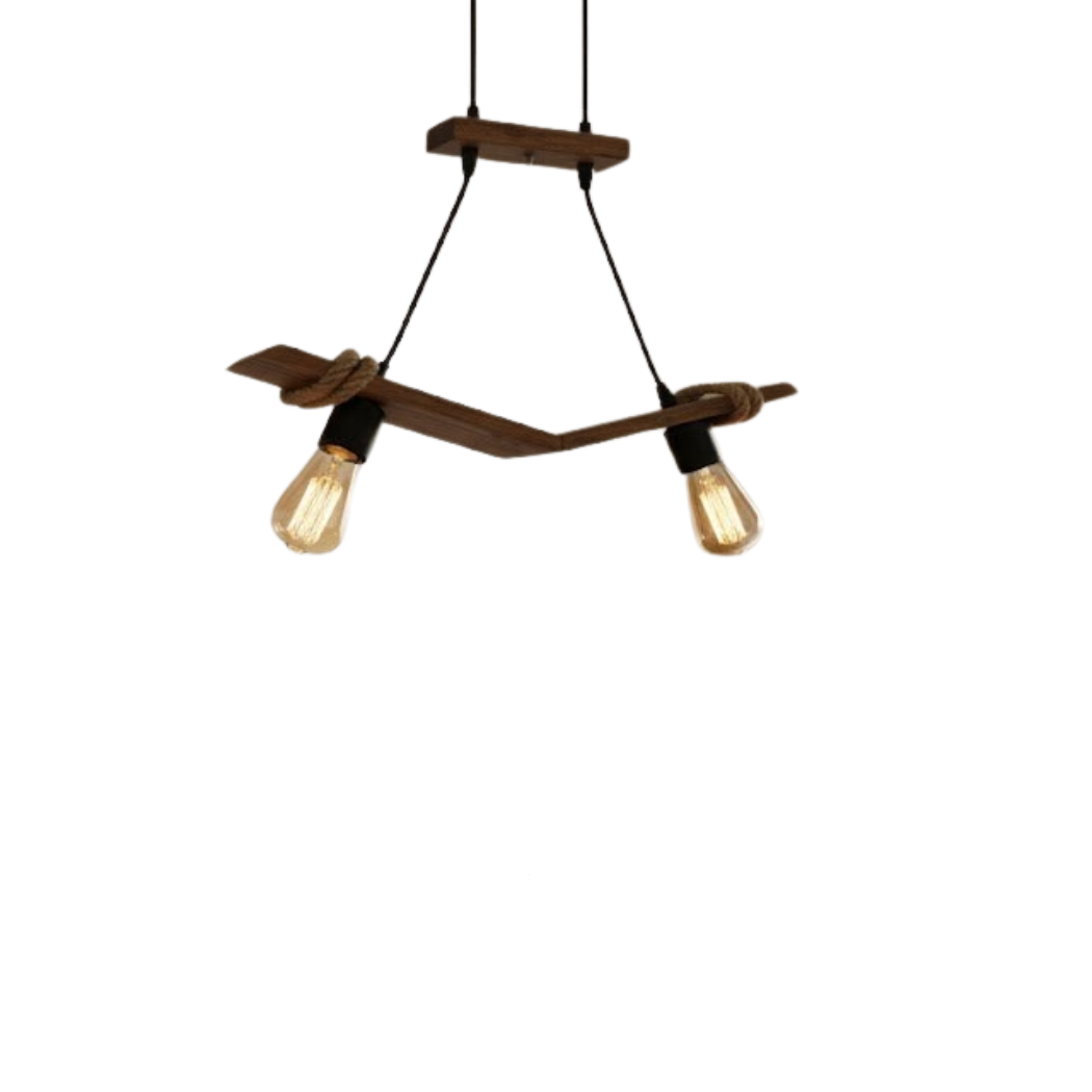 Double natural wood keychain with reddish brown paint – Model SKN-012 from Oscar Furniture