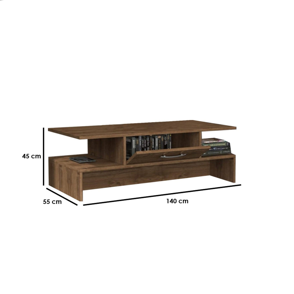 تيلا ترابيزة قهوة و 2 رف 120 * 45 خشب MDF