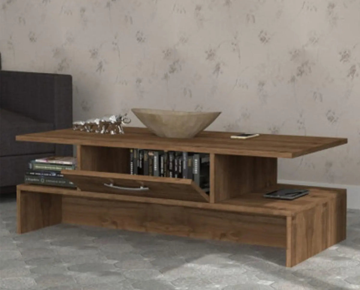 تيلا ترابيزة قهوة و 2 رف 120 * 45 خشب MDF