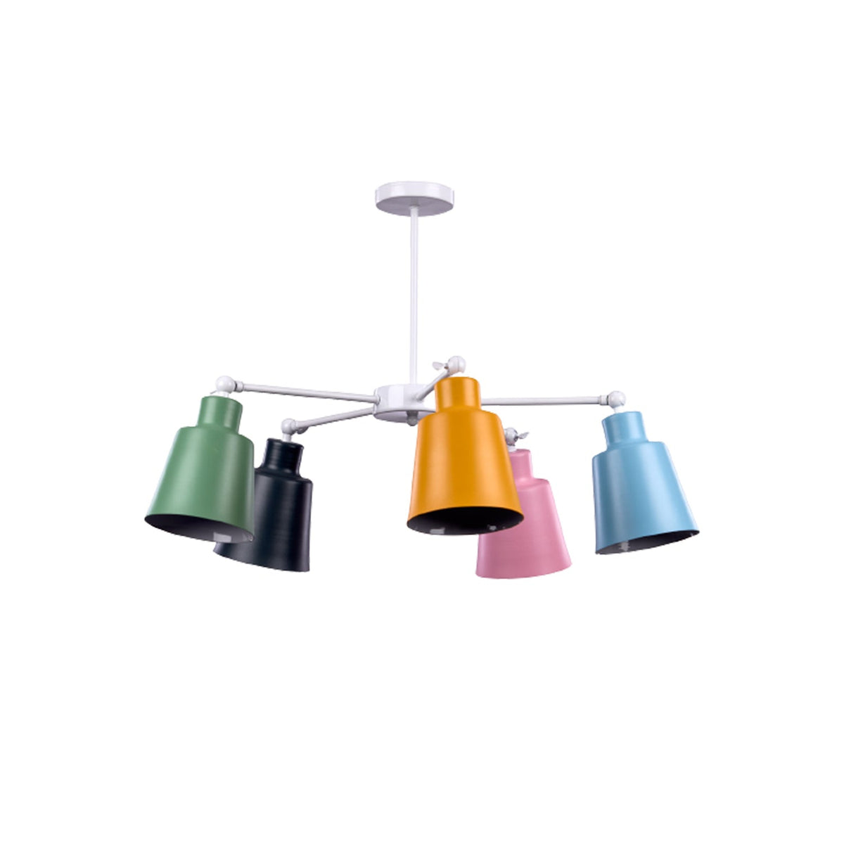 Medium-sized modern design wood and metal chandelier