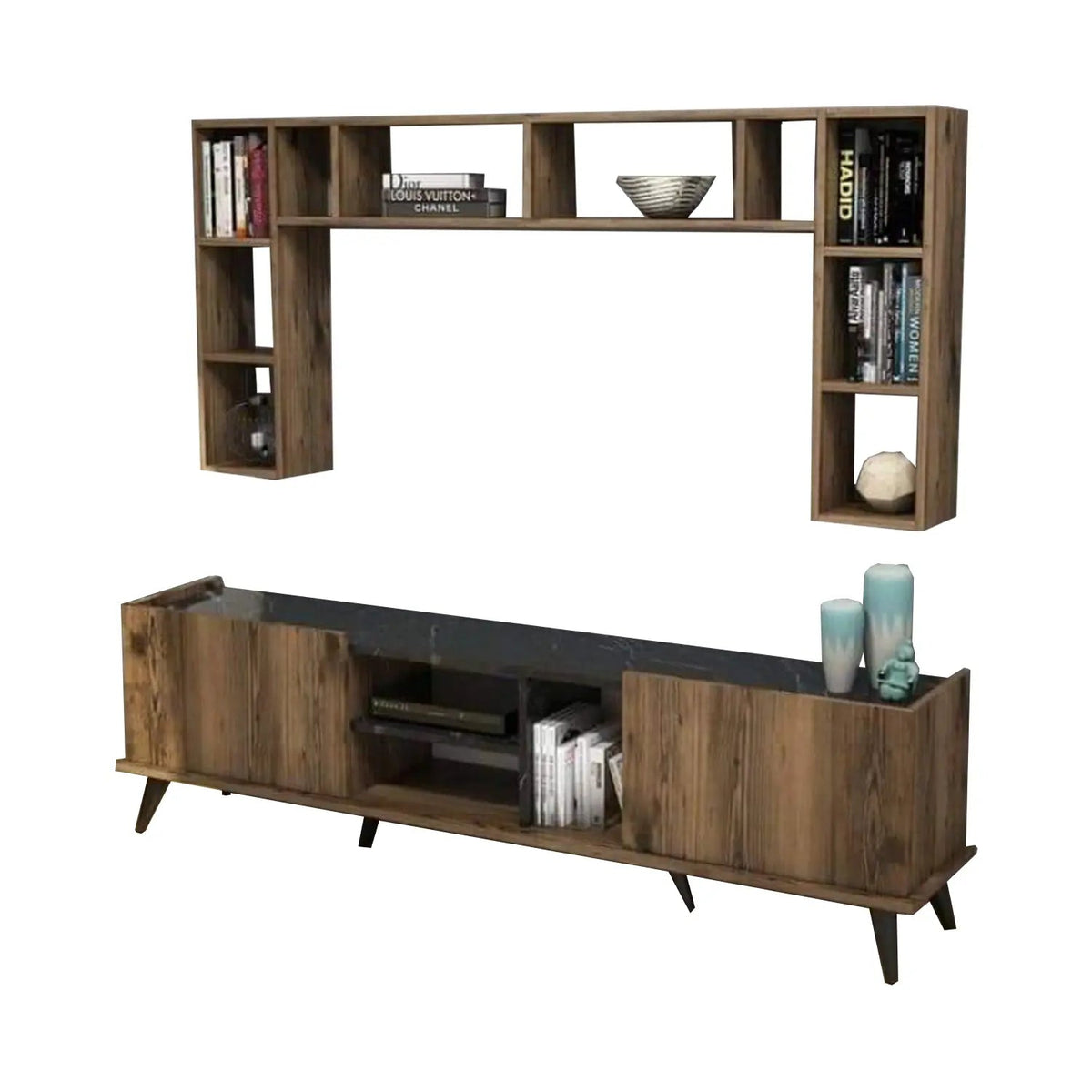 ترابيزة تليفزيون مع وحدات اضافية خشب MDF عالي الجودة - HFS-119
