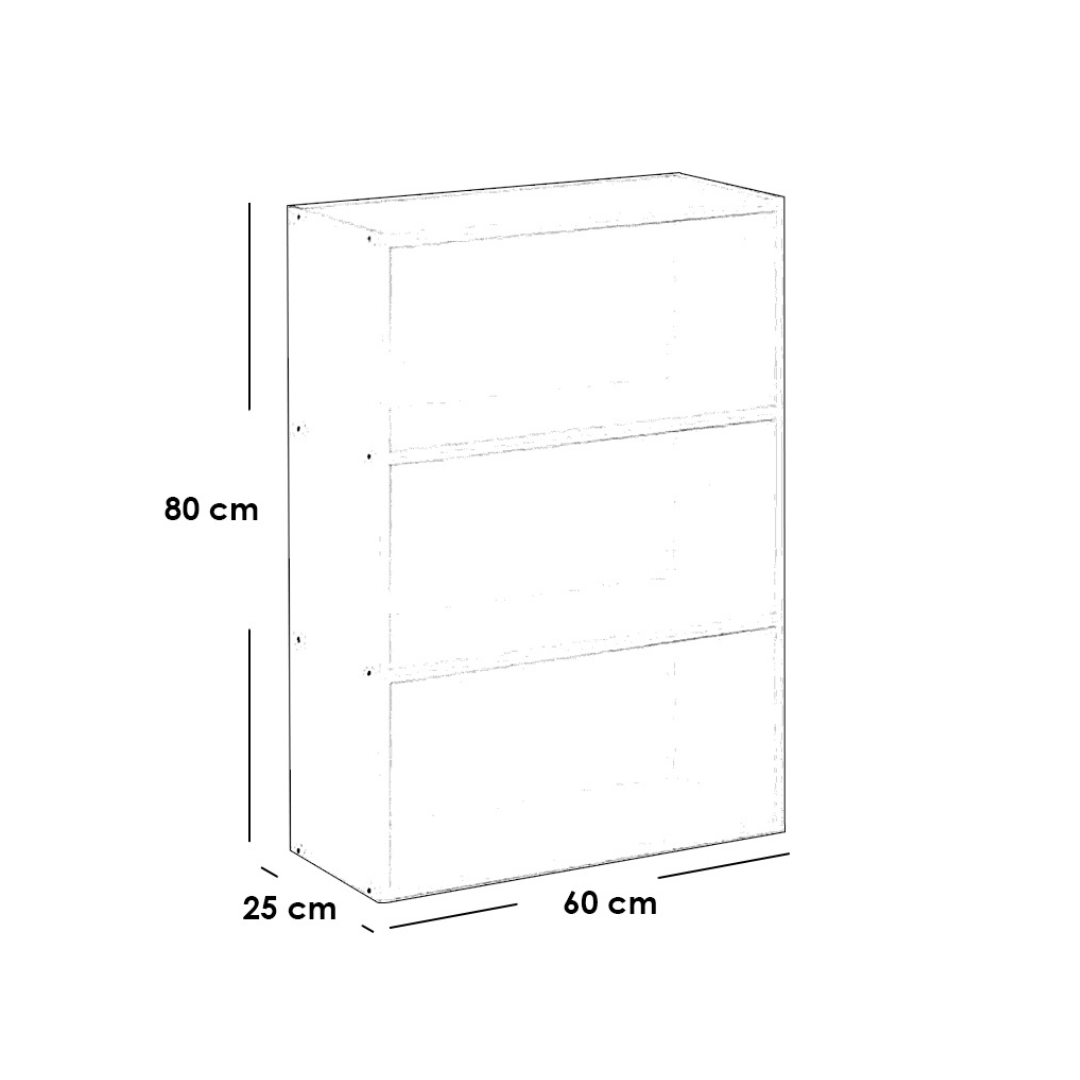 مكتبة أطفال ام دي اف ابيض - 80x60x25 سم - OSM-555