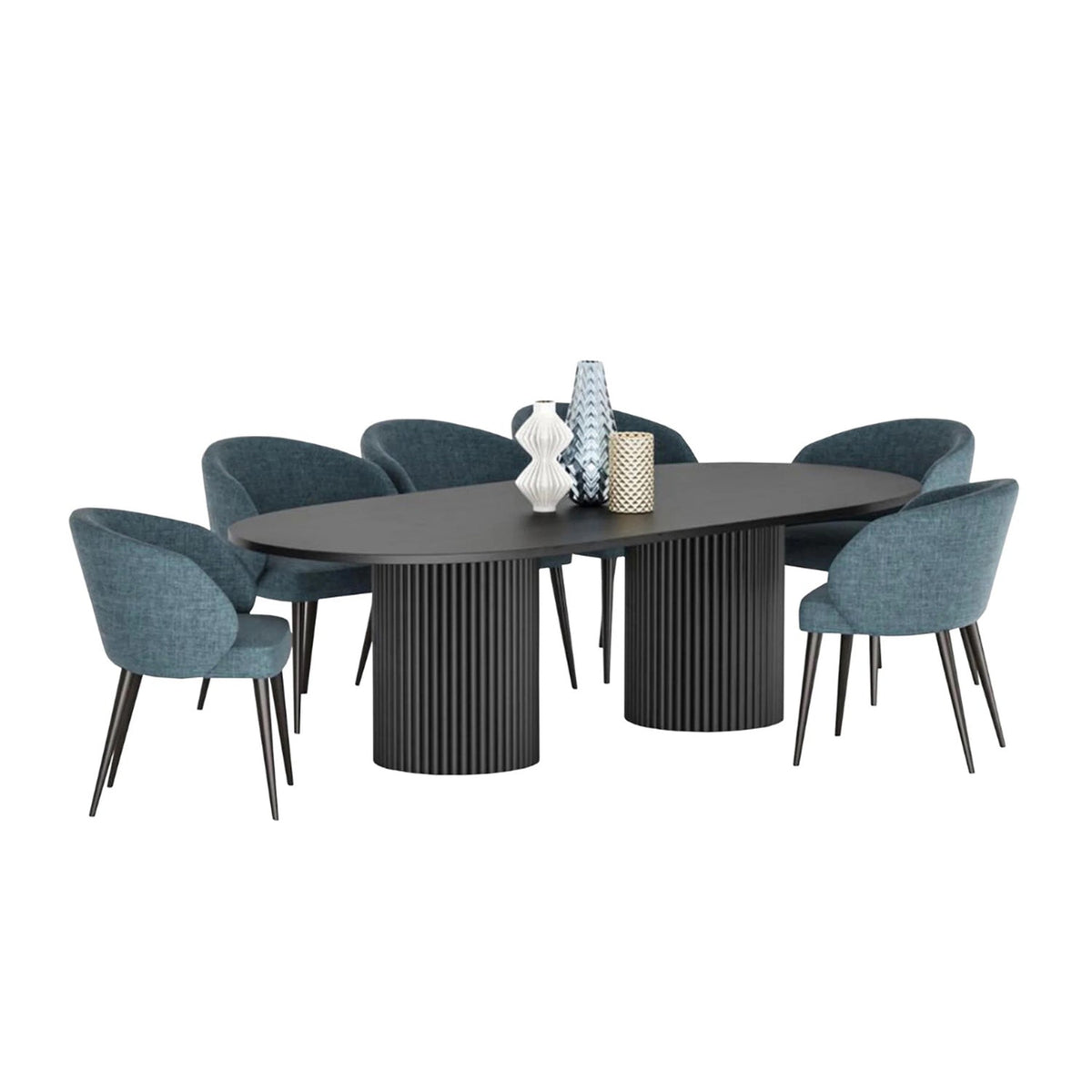 Dining table - 7 pieces of beech wood - natural countertop - KYN-195