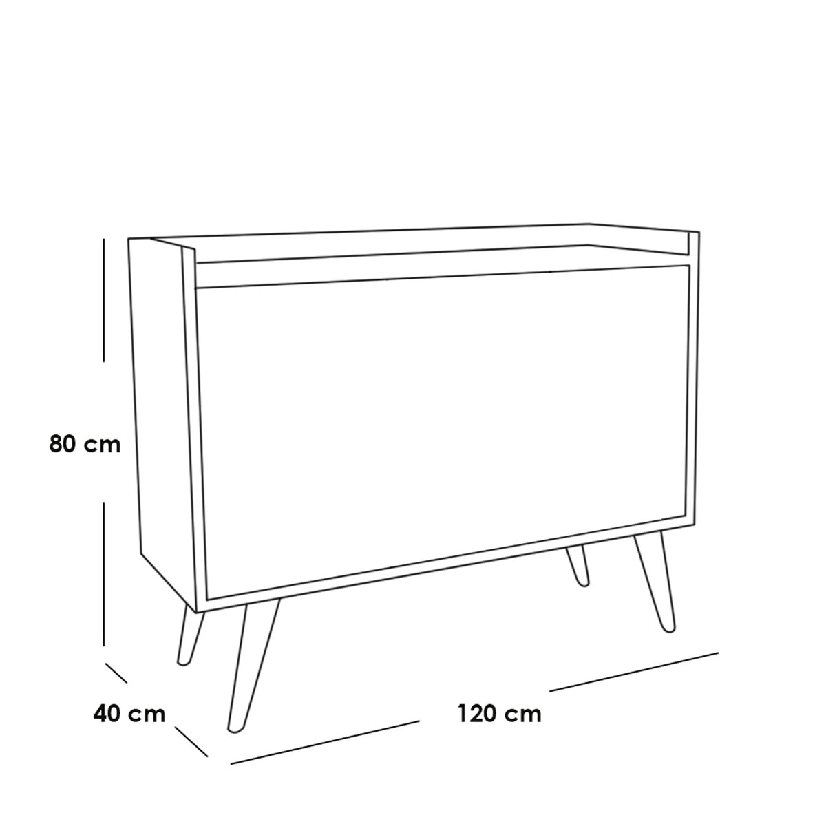 White and beige MDF buffet - 80 x 120 x 40 cm - OSM-571