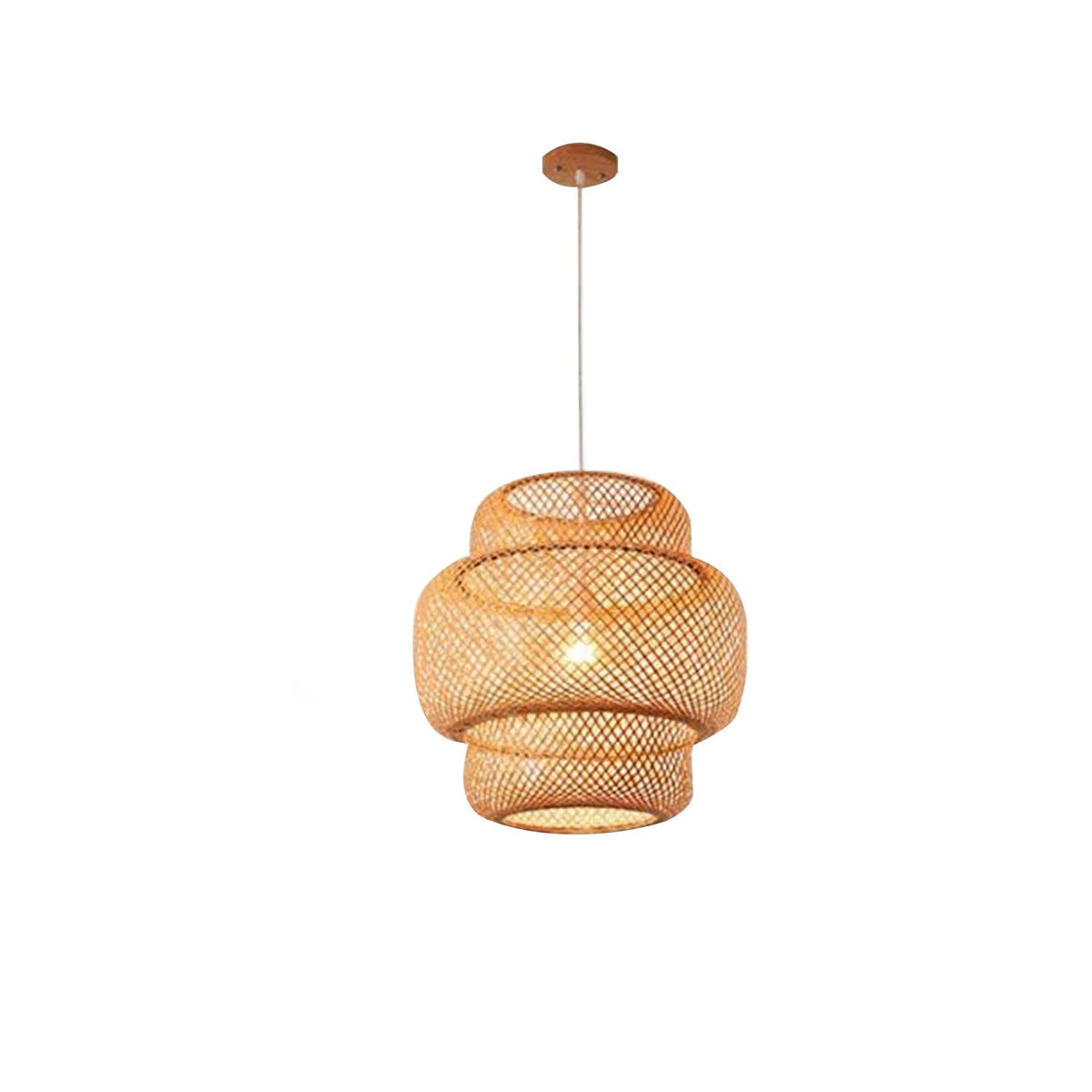 Natural Bamboo Chandelier 50x50cm - HOB-021