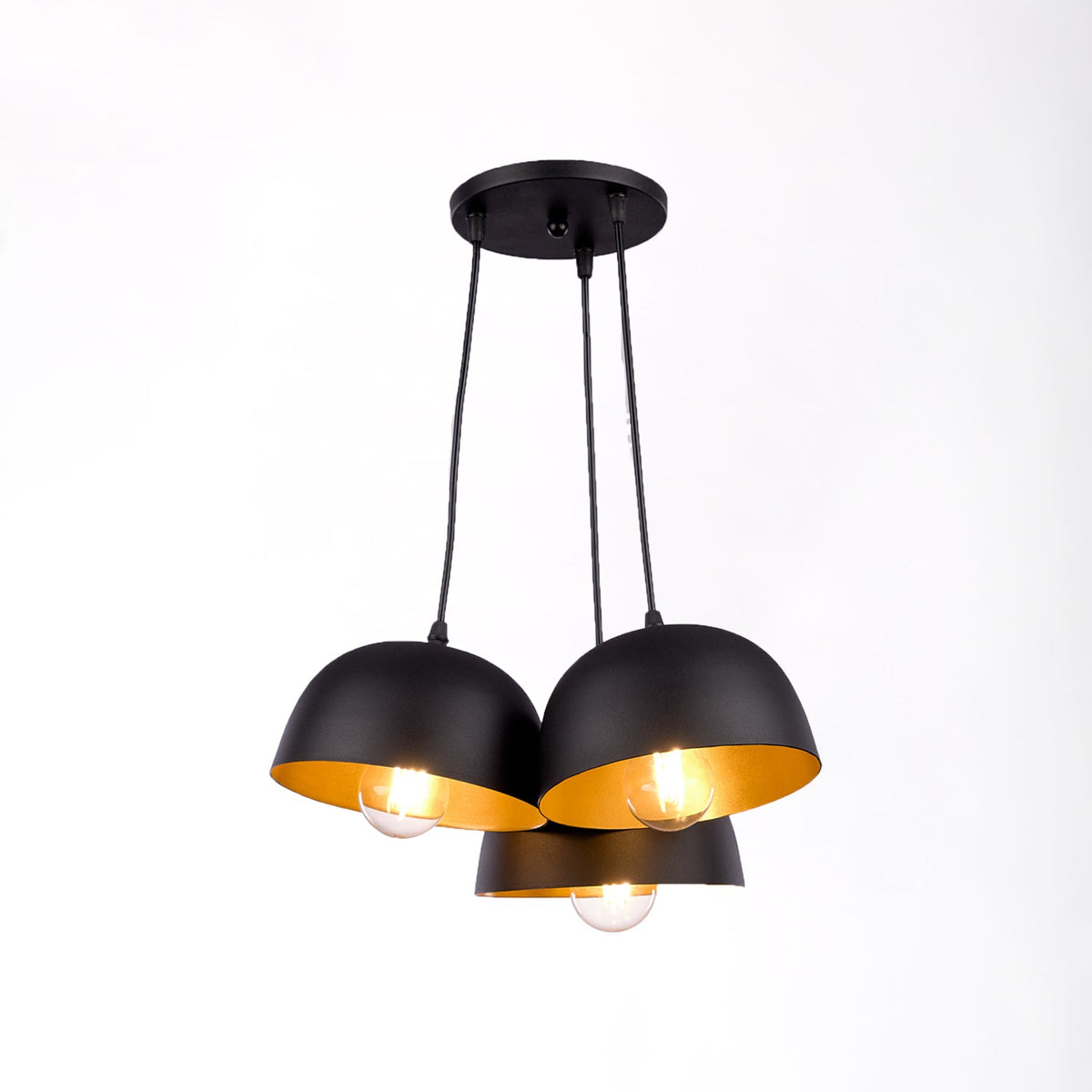 Large aluminum chandelier with elegant lighting
