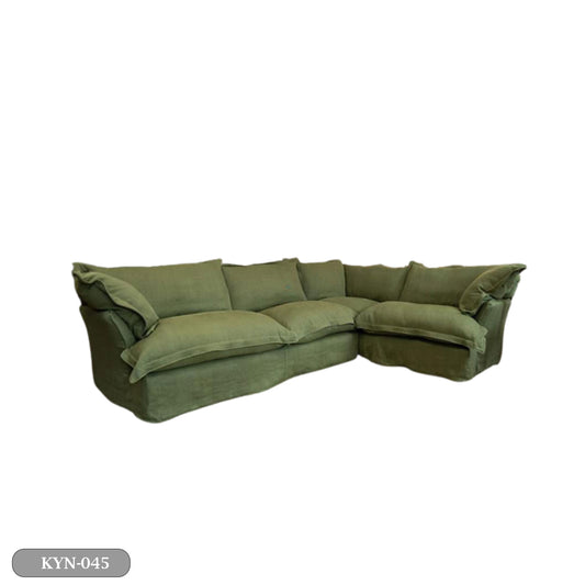 Beech wood corner with linen or velvet fabric - KYN-045