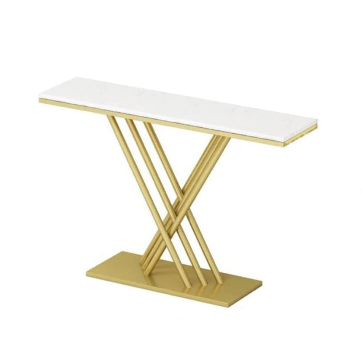 Modern console with painted iron materials and Carrara marble – Elegant design