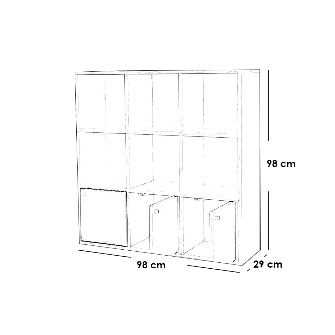 مكتبة ام دي اف ابيض - 98x98x29 سم - OSM-547